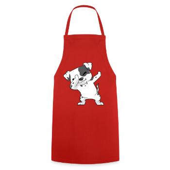 Dalmatiner Kawaii - Kochschürze - Rot - Vorne - AI Model Male 185 dark (185cm)