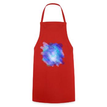 Aquarelle Violet Turquoise Azur Illustration - Tablier de cuisine - rouge - Devant - AI Model Male 185 dark (185cm)