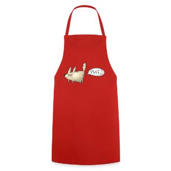 Farting Dog Funny Dog Design - Cooking Apron - red - Front - AI Model Male 185 dark (185cm)