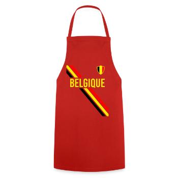 Football flag flag Belgique Belgium Belgium - Cooking Apron - red - Front - AI Model Male 185 dark (185cm)