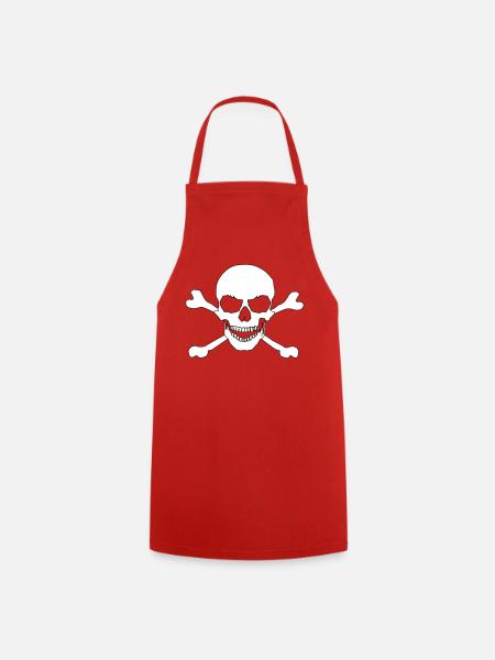 Skull and crossed bones - Cooking Apron - red