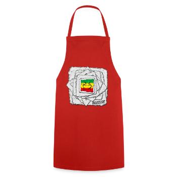 Reggae Love Schattenmotiv - Kochschürze - Rot - Vorne - AI Model Male 185 dark (185cm)