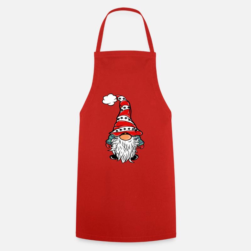 Gnome Gnome de Noël - Tablier de cuisine - rouge
