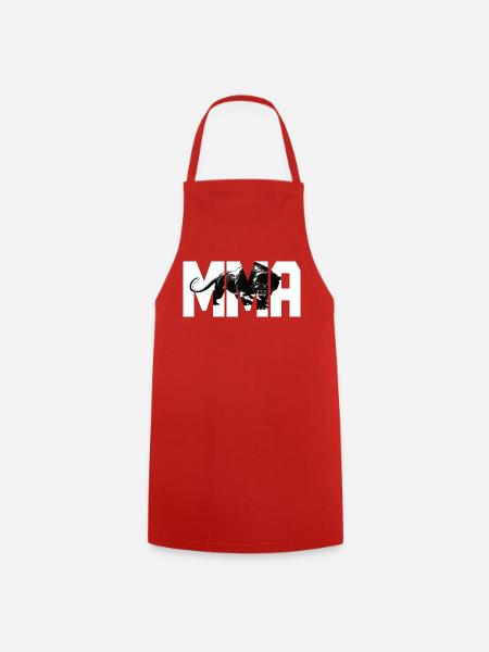 MMA Design mit einer Raubkatze - Kochschürze - Rot