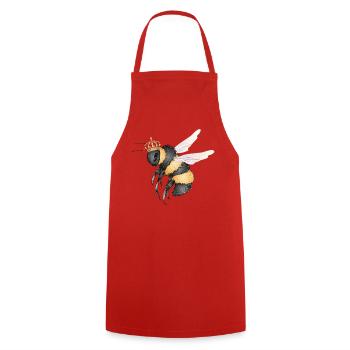 Drawing of a flying bumblebee with crown - Cooking Apron - red - Front - AI Model Male 185 dark (185cm)