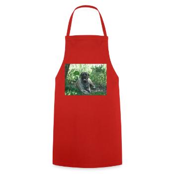 Vieux dogue anglais dans le jardin - Tablier de cuisine - rouge - Devant - AI Model Male 185 dark (185cm)