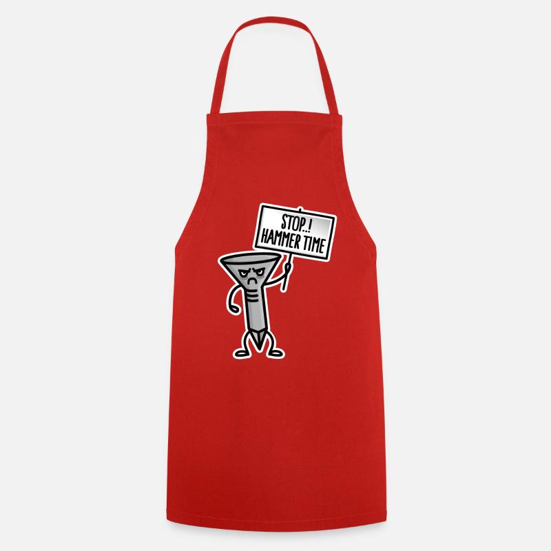 Carpenter, Stop Hammer time, Shoemaker Upholsterer - Cooking Apron - red