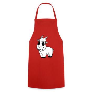 Chèvre Chèvre Buck - Tablier de cuisine - rouge - Devant - AI Model Male 185 dark (185cm)