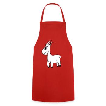 Goat Buck - Cooking Apron - red - Front - AI Model Male 185 dark (185cm)
