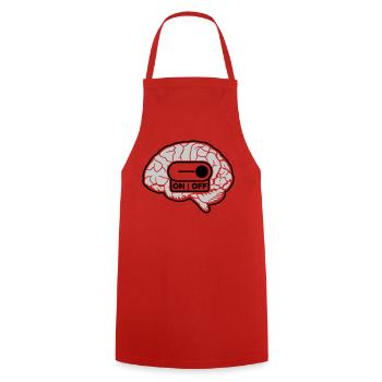 Turn off the brain switch - Cooking Apron - red - Front - AI Model Male 185 dark (185cm)