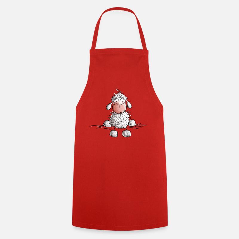 Petits moutons I Drôle de mouton Je m’amuse - Tablier de cuisine - rouge