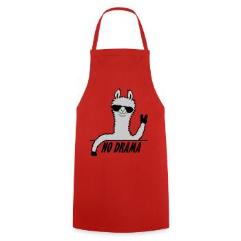 No Drama Lama - Kochschürze - Rot - Vorne - AI Model Male 185 dark (185cm)