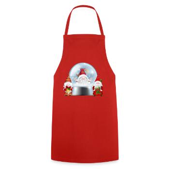 Snowglobe Santa Gnomes Cheer - Cooking Apron - red - Front - AI Model Male 185 dark (185cm)