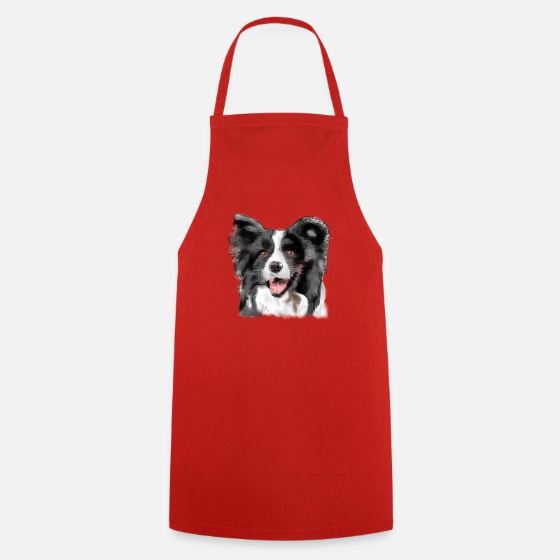 Border Collie - Kochschürze - Rot