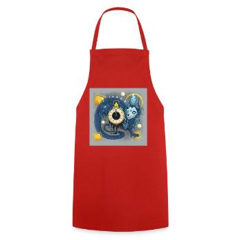 Blue Ink Spirits Poster - Dämonenwächter der Zeit - Kochschürze - Rot - Vorne - AI Model Male 185 dark (185cm)