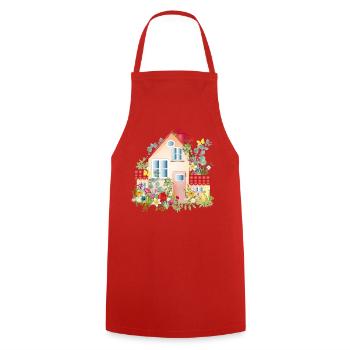 villa colorée avec jardin luxuriant - Une maison de rêve - Tablier de cuisine - rouge - Devant - AI Model Male 185 dark (185cm)