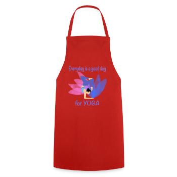 Yoga - Tablier de cuisine - rouge - Devant - AI Model Male 185 dark (185cm)