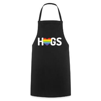 LGBT Hugs - Cooking Apron - black - Front - AI Model Male 185 dark (185cm)