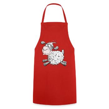 Moutons lamentés I Drôles de moutons I amusants - Tablier de cuisine - rouge - Devant - AI Model Male 185 dark (185cm)