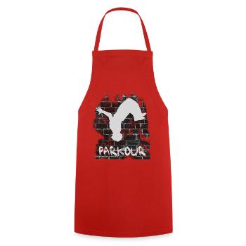 Parkour - Cooking Apron - red - Front - AI Model Male 185 dark (185cm)