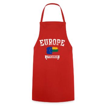 Europe Lithuania Brush Flag - Cooking Apron - red - Front - AI Model Male 185 dark (185cm)