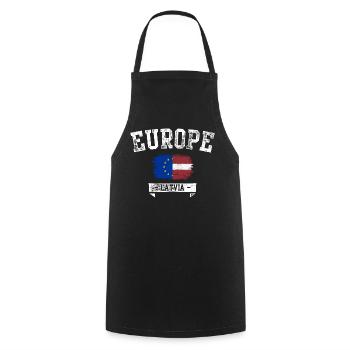 Europe Latvia Brush Flag - Cooking Apron - black - Front - AI Model Male 185 dark (185cm)