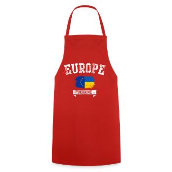 Europe Ukraine Brush Flag Emblem - Cooking Apron - red - Front - AI Model Male 185 dark (185cm)