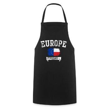 Europe Pologne Fusion du drapeau - Tablier de cuisine - noir - Devant - AI Model Male 185 dark (185cm)