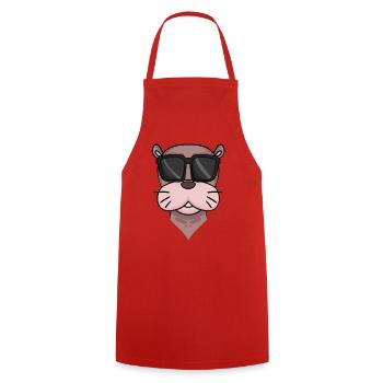 Lion de mer cool avec lunettes de soleil - Tablier de cuisine - rouge - Devant - AI Model Male 185 dark (185cm)
