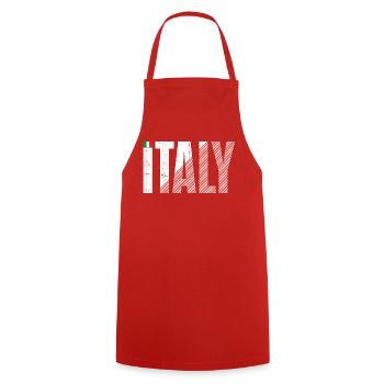Italy Bold Striped Typography - Cooking Apron - red - Front - AI Model Male 185 dark (185cm)