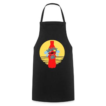 Me series - Drink me - Cooking Apron - black - Front - AI Model Male 185 dark (185cm)