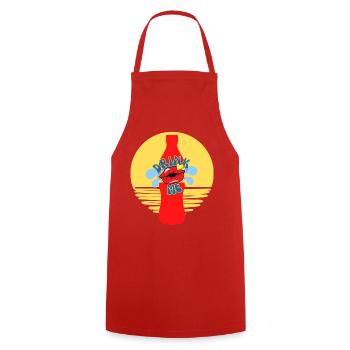 Me series - Drink me - Cooking Apron - red - Front - AI Model Male 185 dark (185cm)