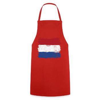 Pinselstrich Holländische Flagge - Kochschürze - Rot - Vorne - AI Model Male 185 dark (185cm)