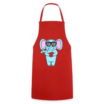 Elefant mit Sonnenbrille und Herz - Kochschürze - Rot - Vorne - AI Model Male 185 dark (185cm)