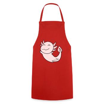 Sweet Axolotl Pink - Cooking Apron - red - Front - AI Model Male 185 dark (185cm)