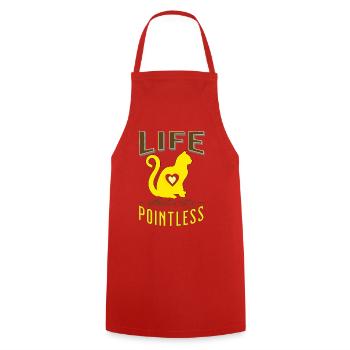 jaune une vie sans chat est inutile chat amour - Tablier de cuisine - rouge - Devant - AI Model Male 185 dark (185cm)