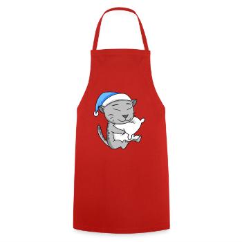 Cat Cat Breed Egyptian Mau - Cooking Apron - red - Front - AI Model Male 185 dark (185cm)