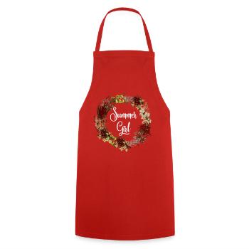 Summer Girl Gladious Flower Leo Zodiac Born In Aug - Cooking Apron - red - Front - AI Model Male 185 dark (185cm)
