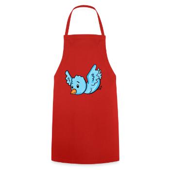 Bird Blue - Cooking Apron - red - Front - AI Model Male 185 dark (185cm)