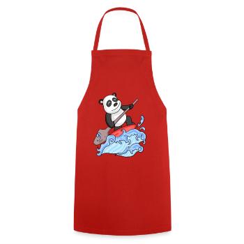 Stand Up Paddling Panda - Kochschürze - Rot - Vorne - AI Model Male 185 dark (185cm)