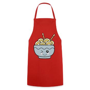 Kawaii Ramen Kawaii Chibi Kawaii food - Cooking Apron - red - Front - AI Model Male 185 dark (185cm)