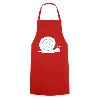 Snail - Cooking Apron - red - Front - AI Model Male 185 dark (185cm)
