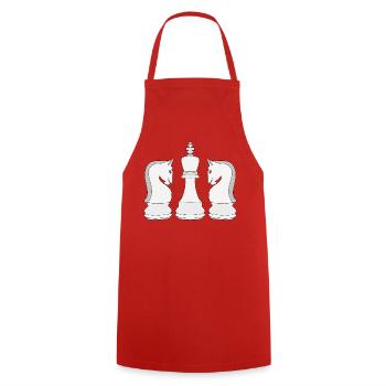 Schach - Kochschürze - Rot - Vorne - AI Model Male 185 dark (185cm)