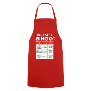 Weihnachten BINGO BULLSHIT - Kochschürze - Rot - Vorne - AI Model Male 185 dark (185cm)