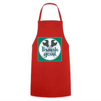 MERCI ARTISAN - PINCES - Tablier de cuisine - rouge - Devant - AI Model Male 185 dark (185cm)