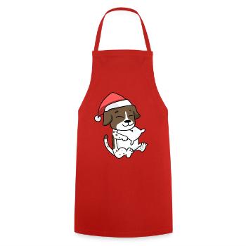 Allemand Chien à poil court Noël Sommeil Fatigué - Tablier de cuisine - rouge - Devant - AI Model Male 185 dark (185cm)