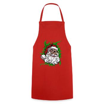 Weihnachtsmann frohe Weihnachten - Kochschürze - Rot - Vorne - AI Model Male 185 dark (185cm)