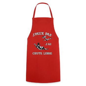 J'Peux Pas J'ai Chute Libre Cadeau Parachutiste - Tablier de cuisine - rouge - Devant - AI Model Male 185 dark (185cm)