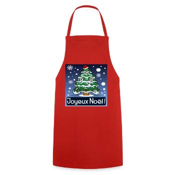 Sapin de Noël Football Festif - Tablier de cuisine - rouge - Devant - AI Model Male 185 dark (185cm)