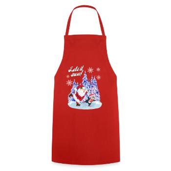 WINTER SKATING TIME - Cooking Apron - red - Front - AI Model Male 185 dark (185cm)